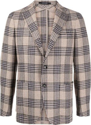 Prince of Wales-check single-breasted blazer