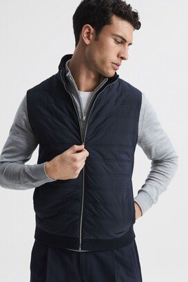 Hybrid Quilt and Knit Zip-Through Gilet-AA