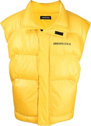 Logo-Print Padded Gilet-AE