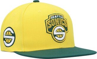 Men's Gold Seattle SuperSonics Side Core 2.0 Snapback Hat