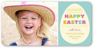 Easter Cards: Colorful Egg Easter Card, Blue, Signature Smooth Cardstock, Rounded