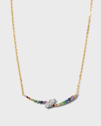 18K Yellow Gold Diamond & Gemstone Pendant Necklace