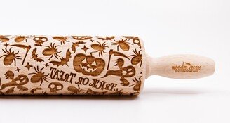 No. R052 Halloween - Engraved Rolling Pin, Embossing Pin