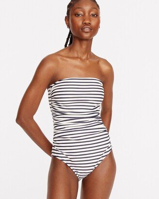 Ruched bandeau one-piece in stripe