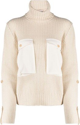 Chunky Ribbed-Knit Roll-Neck Jumper