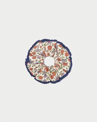 Sally Geo Floral Crocheted-Edge Scrunchie