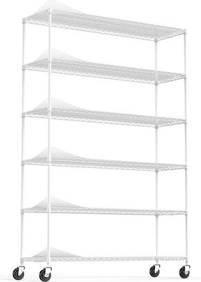 NA 6 Tier 6000lbs Capacity NSF Metal Shelf Wire Shelving Unit with Wheels and Liners for Kitchen ,Garages