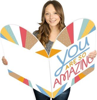 Big Dot of Happiness You Are So Amazing - Miss You Encouragement Giant Greeting Card - Big Shaped Jumborific Card - 16.5 x 22 inches