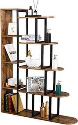 NO 5 Shelf Geometric Bookcase Freestanding Corner Ladder Shelf