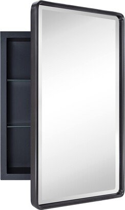 TEHOME Farmhouse Recessed Metal Bathroom Medicine Cabinets with Mirror