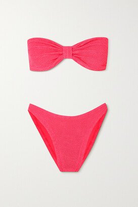 Net Sustain Jean Seersucker Bandeau Bikini - Pink