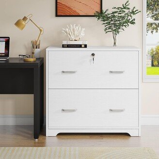 YUZHOU 31.5 Inches Lateral File Cabinet with 2 Drawers