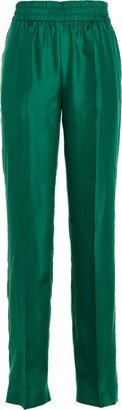 Pleated Straight Leg Trousers-AA