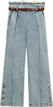 Louis Shengtao Chen Frayed-Detail Flared Jeans