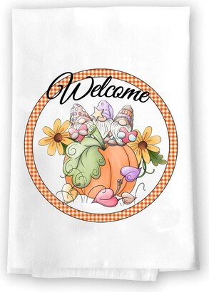 Decorative Kitchen & Bath Hand Towels | Gnome Welcome Fall Autumn Home Decor Orange Flowers