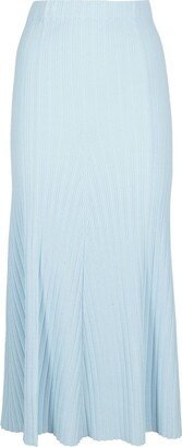 Elasticated Waist Flared Maxi Skirt-AA