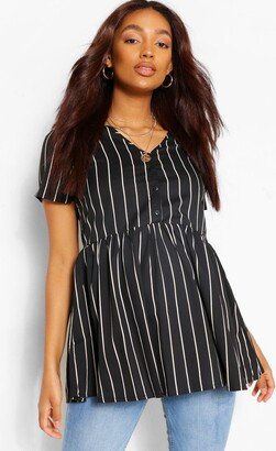 Maternity Stripe Woven Smock Top