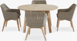 4 Seasons Outdoor Avila 4-Seater Round Garden Dining Table & Chairs Set