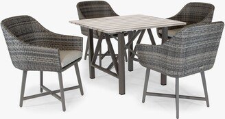 LaMode 4 Seat Garden Dining Table and Chairs Set