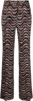 Waves pattern high waist trousers