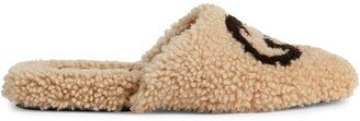 Interlocking G shearling flat slippers