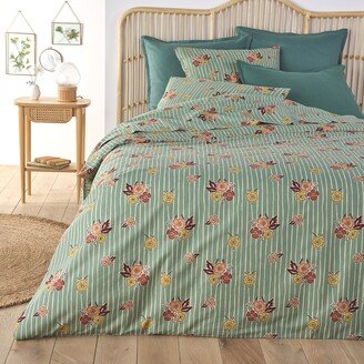 La Redoute Interieurs Miranda Floral Striped 100% Washed Cotton Duvet Cover