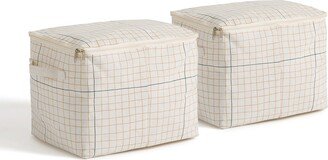 La Redoute Interieurs Set of 2 Acao Checked Storage Covers