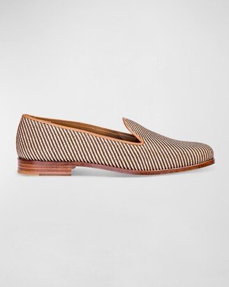 Stubbs and Wootton Men's Woven Straw Slippers