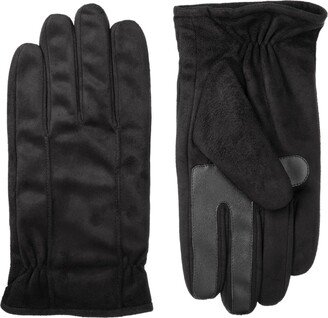 Isotoner Signature Men's Lined Water Repellent Glove with Back Draws