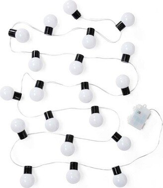 7'L LED Outdoor-Rated String Lights with 20 Bulbs, For Use With Indoor or Outdoor Playspaces and Tents