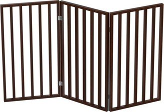 Pet Adobe Freestanding 3-Panel Folding Pet Gate - Dark Brown