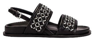 Eyelet Slingback Sandals in Black