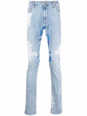 Distressed-Effect Mid-Rise Jeans