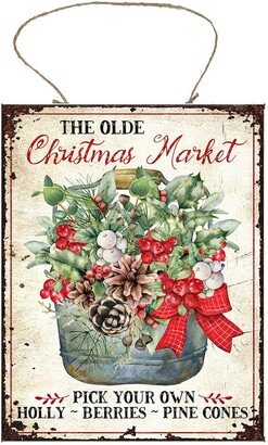 Olde Christmas Market Printed Handmade Wood Sign