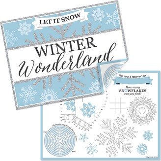 Big Dot Of Happiness Winter Wonderland - Paper Coloring Sheets - Activity Placemats - Set of 16