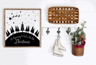 Its Looking A Lot Like Christmas, Square Wood Framed Farmhouse Sign, Christmas Decor