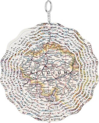 Belgium Map Garden Spinner - Decor Outdoor Yard Art