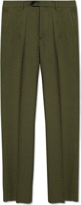 Pleat Front Straight-Leg Tailored Trousers