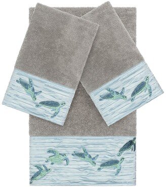 Mia 3-Piece Embellished Towel - Dark Grey