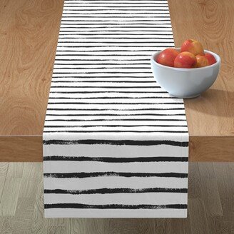 Table Runners: This Stripes - Black On White Table Runner, 72X16, Black