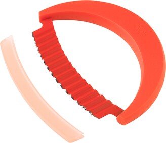 Crinkle Knife Slicer & Chopper With Storage Sheath, 6-Inch, Red