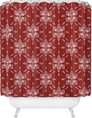 Schatzi Heidi Global Cranberry Shower Curtain Brown/Red