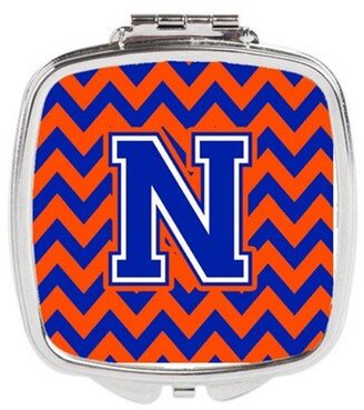 CJ1044-NSCM Letter N Chevron Orange & Blue Compact Mirror, 3 x 0.3 x 2.75 in.