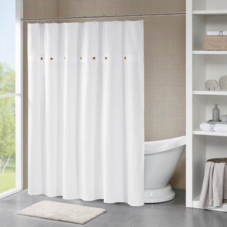 Lucina Cotton Textured Shower Curtain White