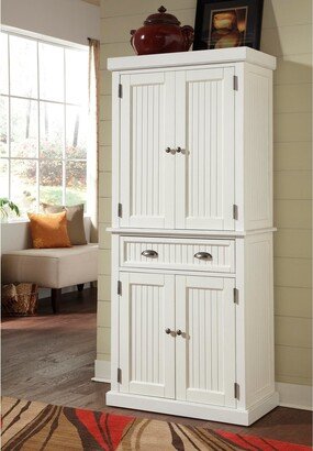 Homestyles Nantucket Sanded Off-White Pantry with Four Doors - N/A