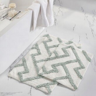 Modern Threads 2 Pack 100% Cotton Textured Bath Mat, Seafoam