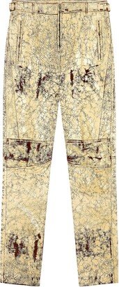 P-Alan cracked-effect straight-leg trousers