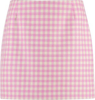 Paris High Waist Checked Mini Skirt