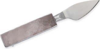 Greatfool Rose Quartz Hard Cheese Knife - Gold