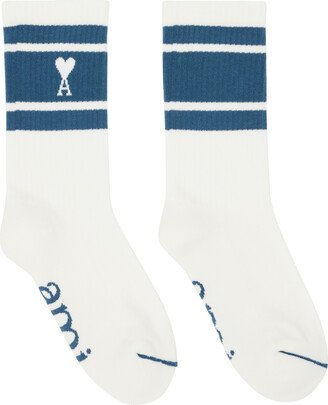Blue Ami de Cœur Striped Socks